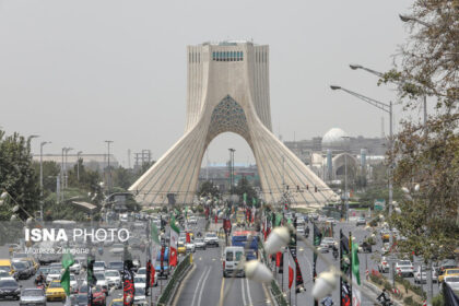 خیزش گرد و خاک در برخی نقاط تهرانرگبار و رعد و برق در نیمه شمالی