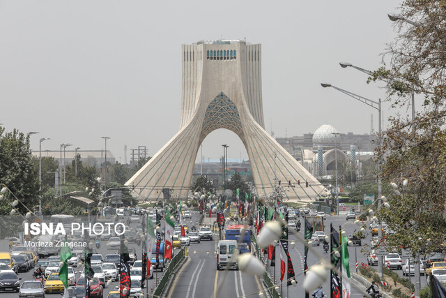 خیزش گرد و خاک در برخی نقاط تهرانرگبار و رعد و برق در نیمه شمالی