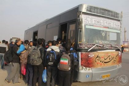 خدمات‌رسانی حمل و نقل شبانه‌روزی به زائران در پایانه چذابه ادامه دارد
